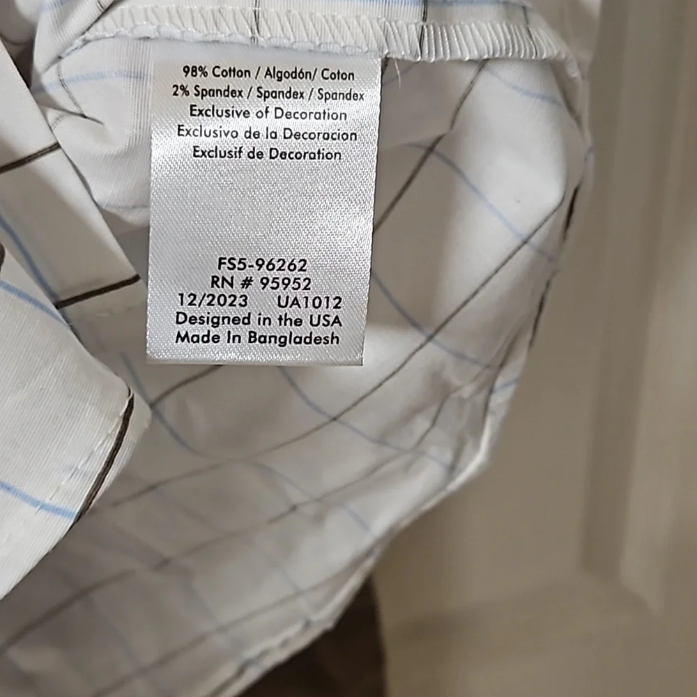 Freestyle 2 Piece Set White Button Down Blue Brown Stripe Sleeve Brown Cargo 5